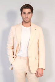 VELVARDE KETEN/MONO YAKA-ÇİFT YIRTMAÇ TAKIM SOMON